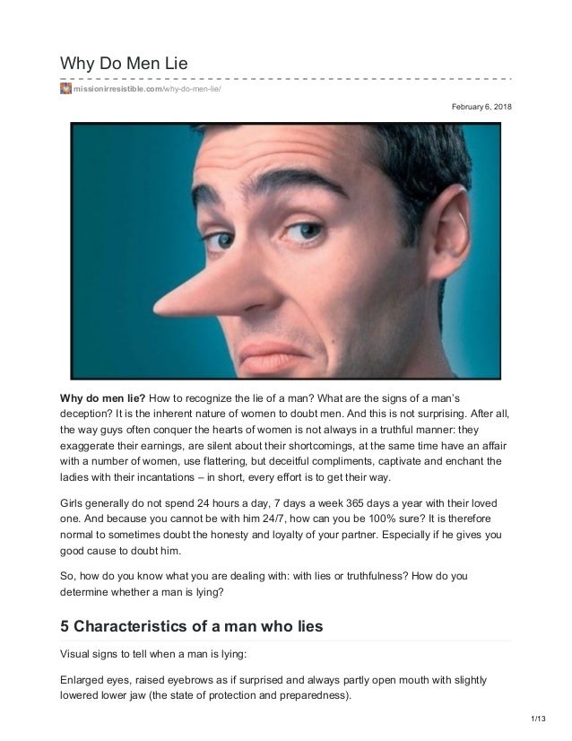 How to know a man is lying